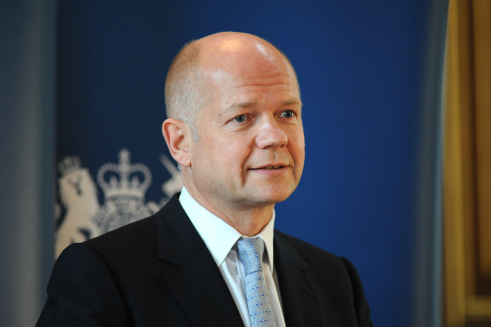 William Hague portrait - Hague stated in a Declaration Towards the UK Parliament